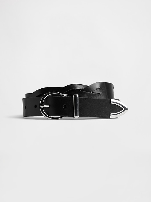 cintura in pelle intrecciata