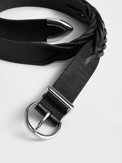 cintura in pelle intrecciata