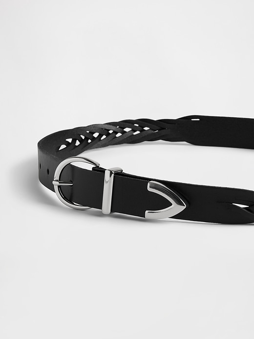 cintura in pelle intrecciata