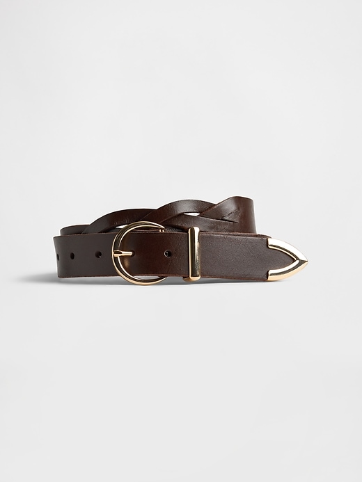 cintura in pelle intrecciata