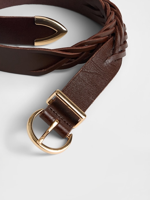 cintura in pelle intrecciata