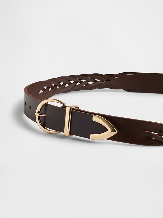 cintura in pelle intrecciata
