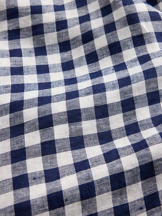 gap × dÔen abito midi a quadretti 100 lino