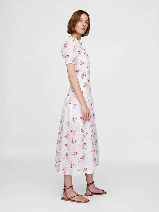 gap × dÔen abito midi floreale con pieghe