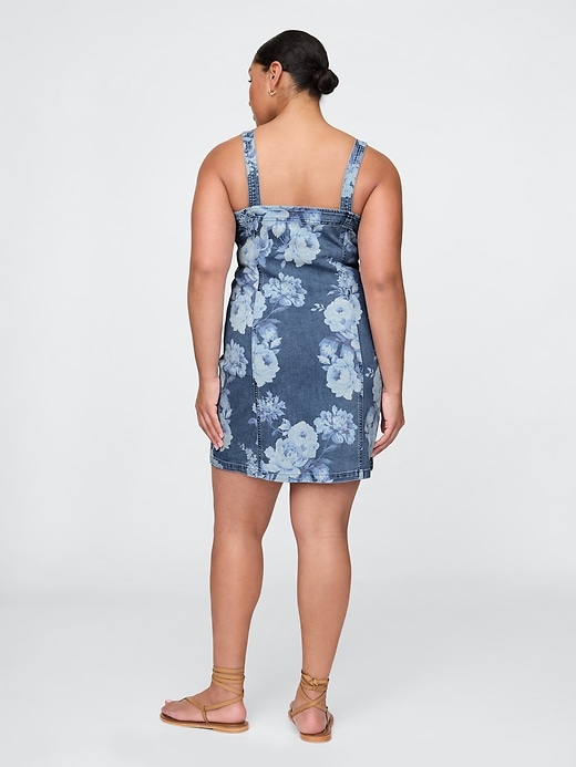 mini abito floreale in denim
