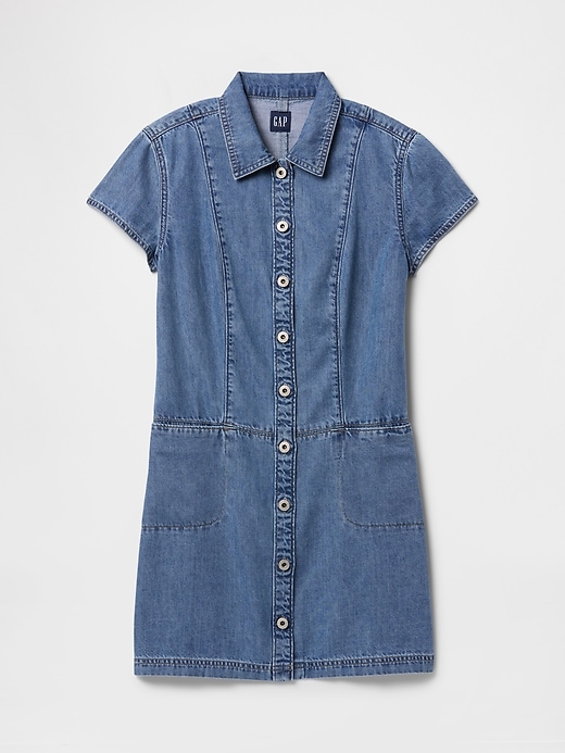 mini abito a trapezio in denim ultra morbido