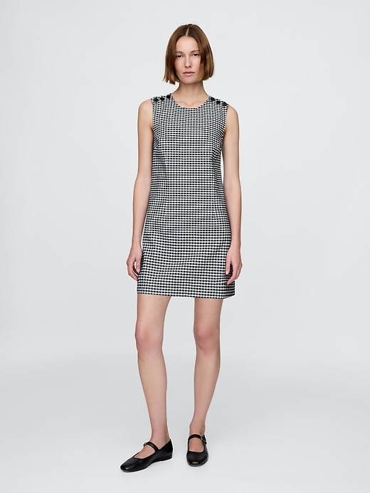 gap × dÔen mini abito in denim a quadretti