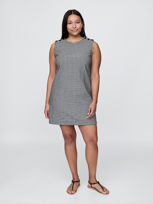 gap × dÔen mini abito in denim a quadretti