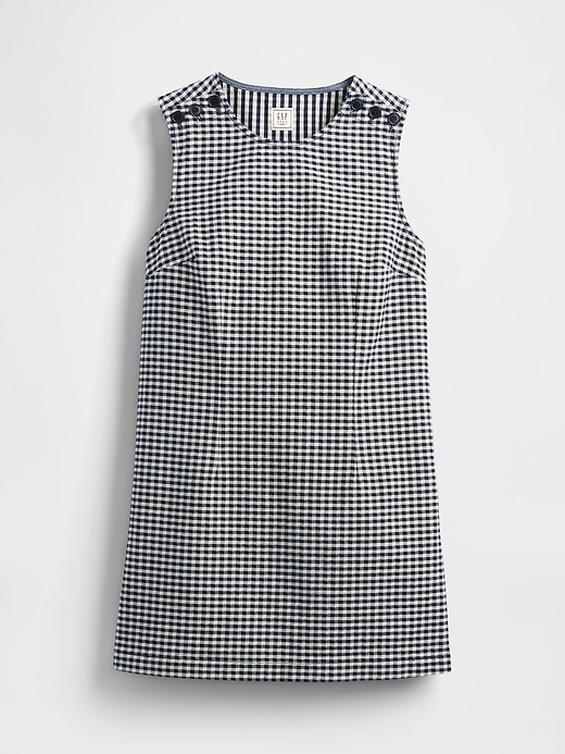 gap × dÔen mini abito in denim a quadretti