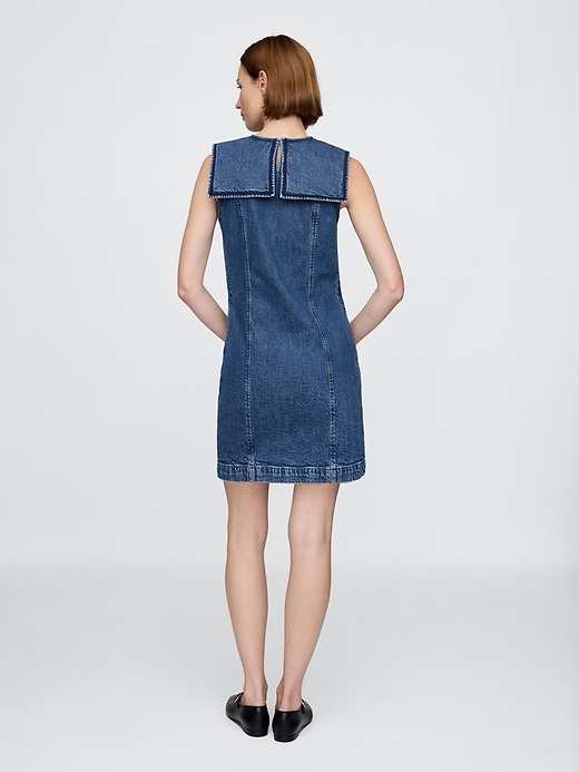 gap × dÔen mini abito da marinaio in denim