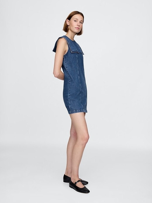 gap × dÔen mini abito da marinaio in denim