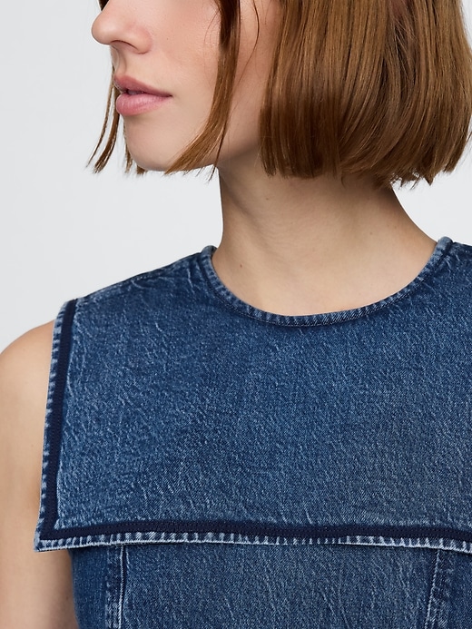 gap × dÔen mini abito da marinaio in denim