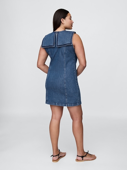 gap × dÔen mini abito da marinaio in denim