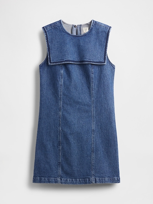 gap × dÔen mini abito da marinaio in denim