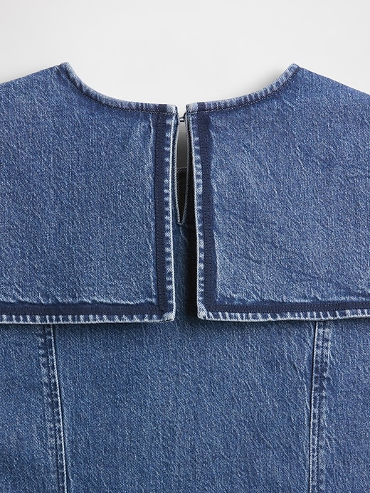 gap × dÔen mini abito da marinaio in denim