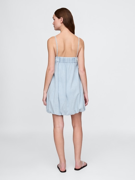 mini abito a bolle in denim
