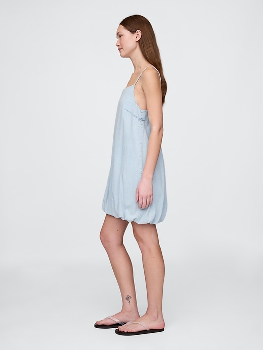 mini abito a bolle in denim