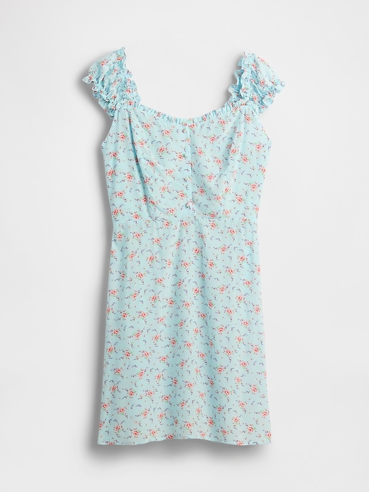 mini abito con scollo a cuore e maniche a sbuffo