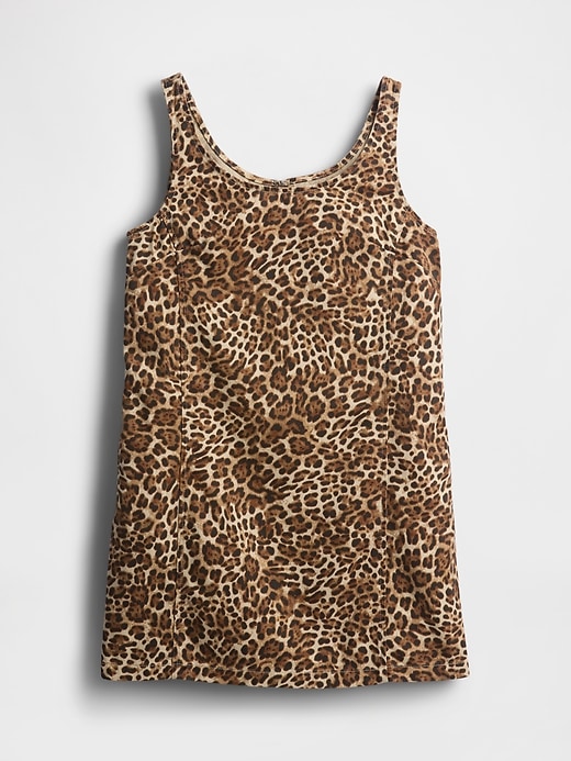 mini abito in denim leopardato ultra morbido