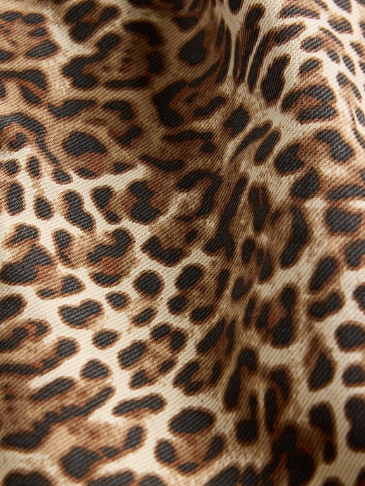 mini abito in denim leopardato ultra morbido