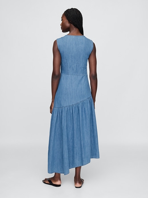 abito midi asimmetrico in denim