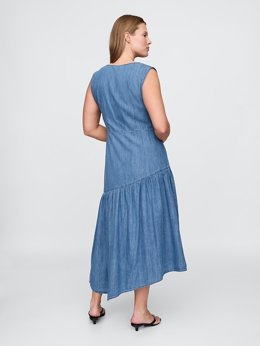 abito midi asimmetrico in denim
