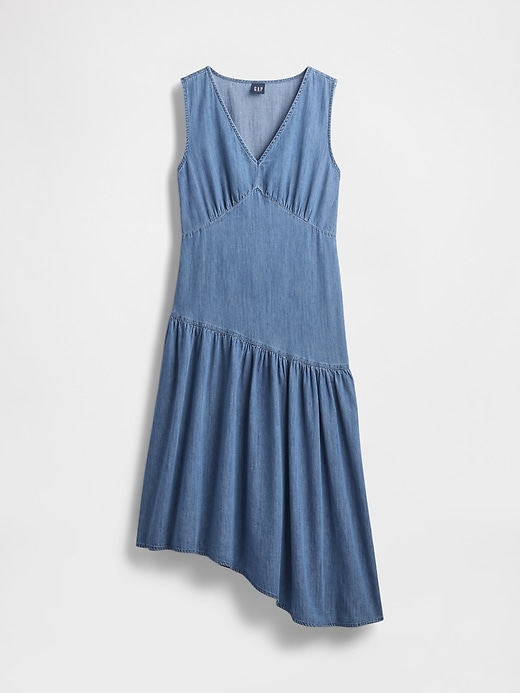 abito midi asimmetrico in denim
