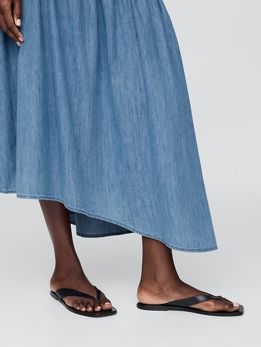 abito midi asimmetrico in denim