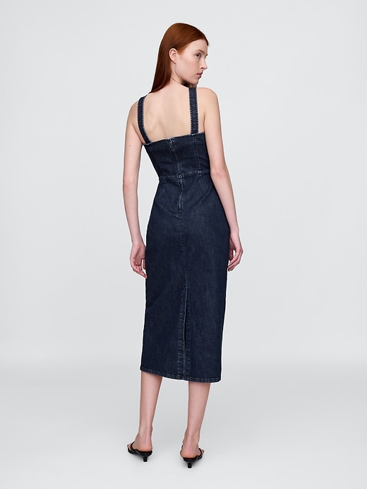 abito midi aderente in denim