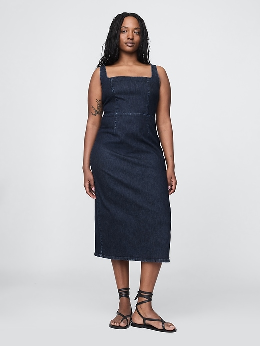 abito midi aderente in denim