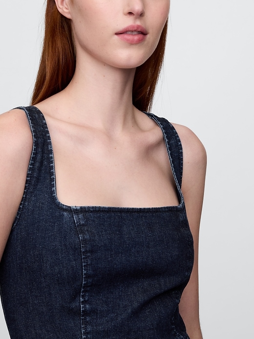 abito midi aderente in denim