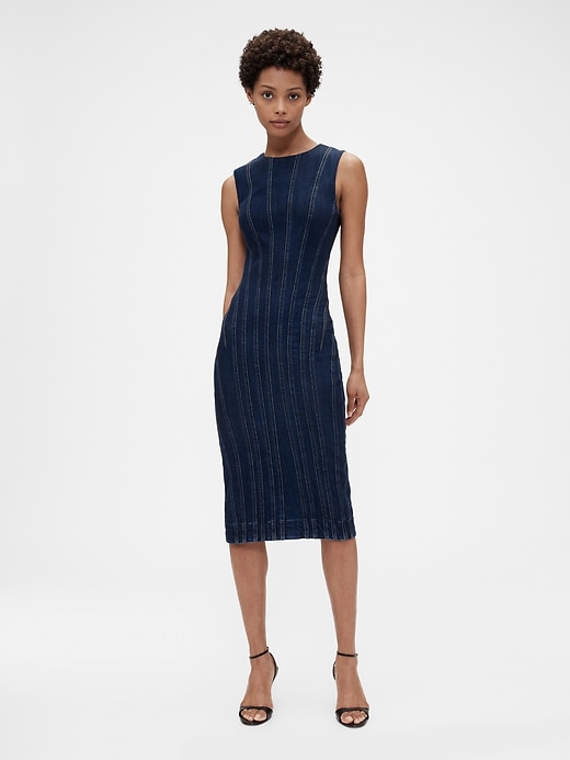 abito midi in denim con cuciture gapstudio