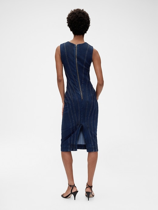 abito midi in denim con cuciture gapstudio
