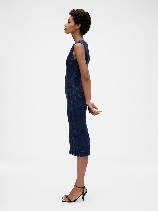 abito midi in denim con cuciture gapstudio