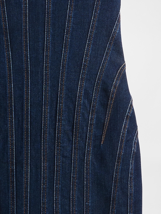 abito midi in denim con cuciture gapstudio