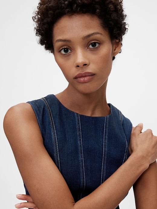 abito midi in denim con cuciture gapstudio