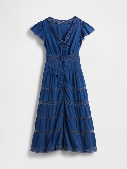 abito midi con pizzo