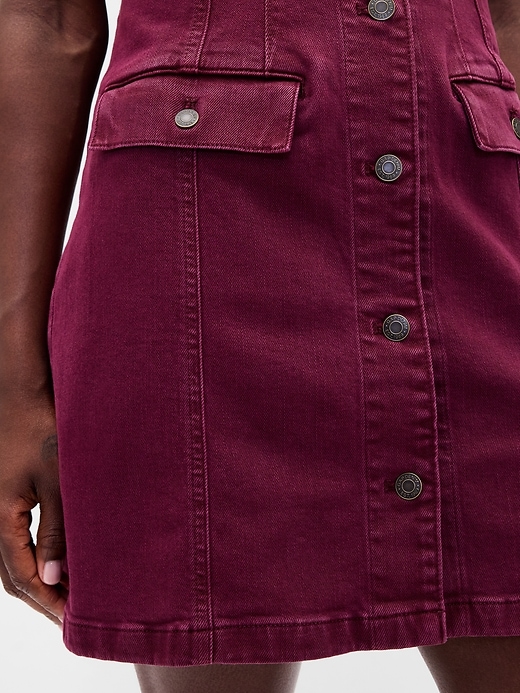 mini abito a tubino con colletto in denim