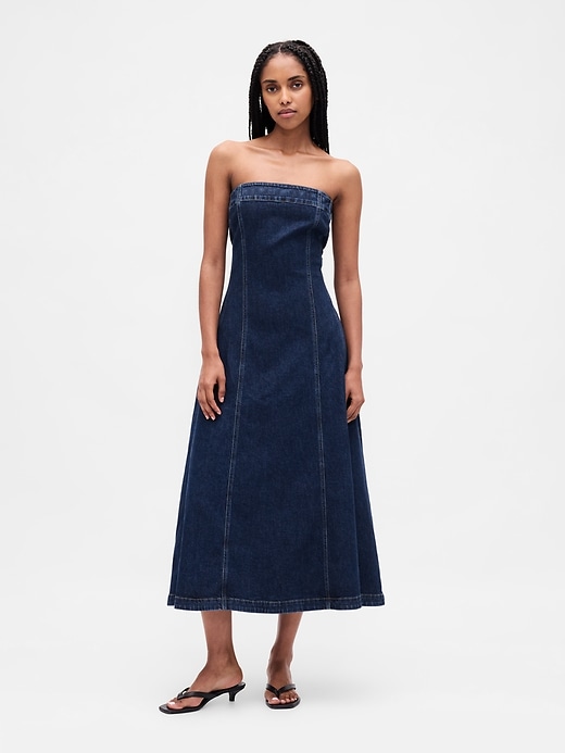 abito midi in denim