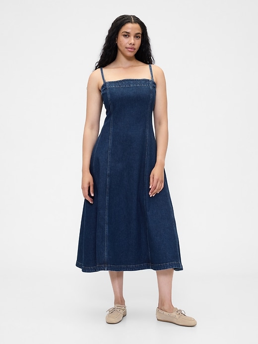abito midi in denim