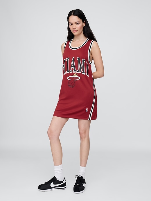mini abito in maglia riciclata nba miami heat