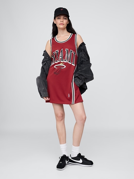 mini abito in maglia riciclata nba miami heat