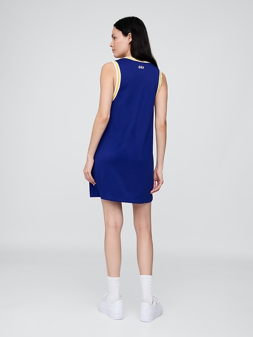 mini abito in maglia riciclata dei golden state warriors nba