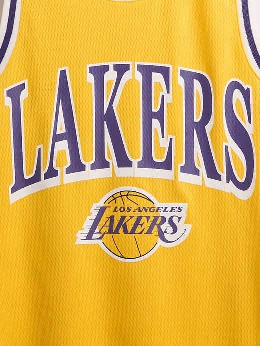 mini abito in maglia riciclata dei los angeles lakers della nba