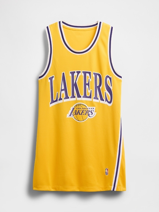 mini abito in maglia riciclata dei los angeles lakers della nba