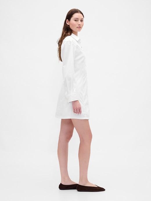 mini abito-camicia in popeline di cotone biologico
