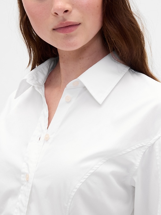 mini abito-camicia in popeline di cotone biologico