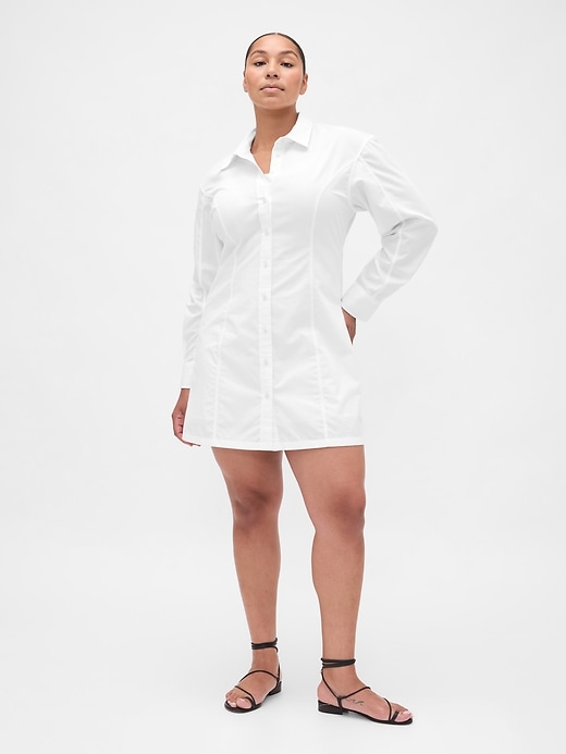 mini abito-camicia in popeline di cotone biologico