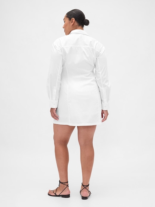 mini abito-camicia in popeline di cotone biologico