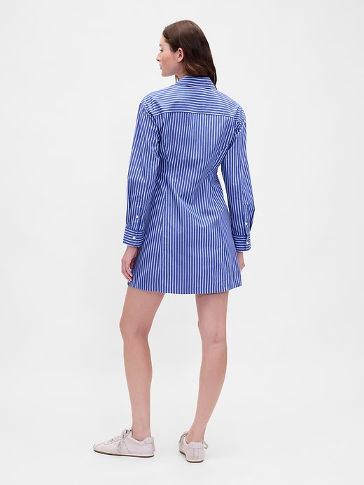 mini abito-camicia in popeline di cotone biologico